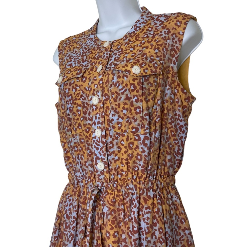 New Nine West Leopard Print Button Front Sleevele… - image 5